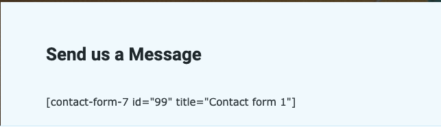 Shortcode the contact form